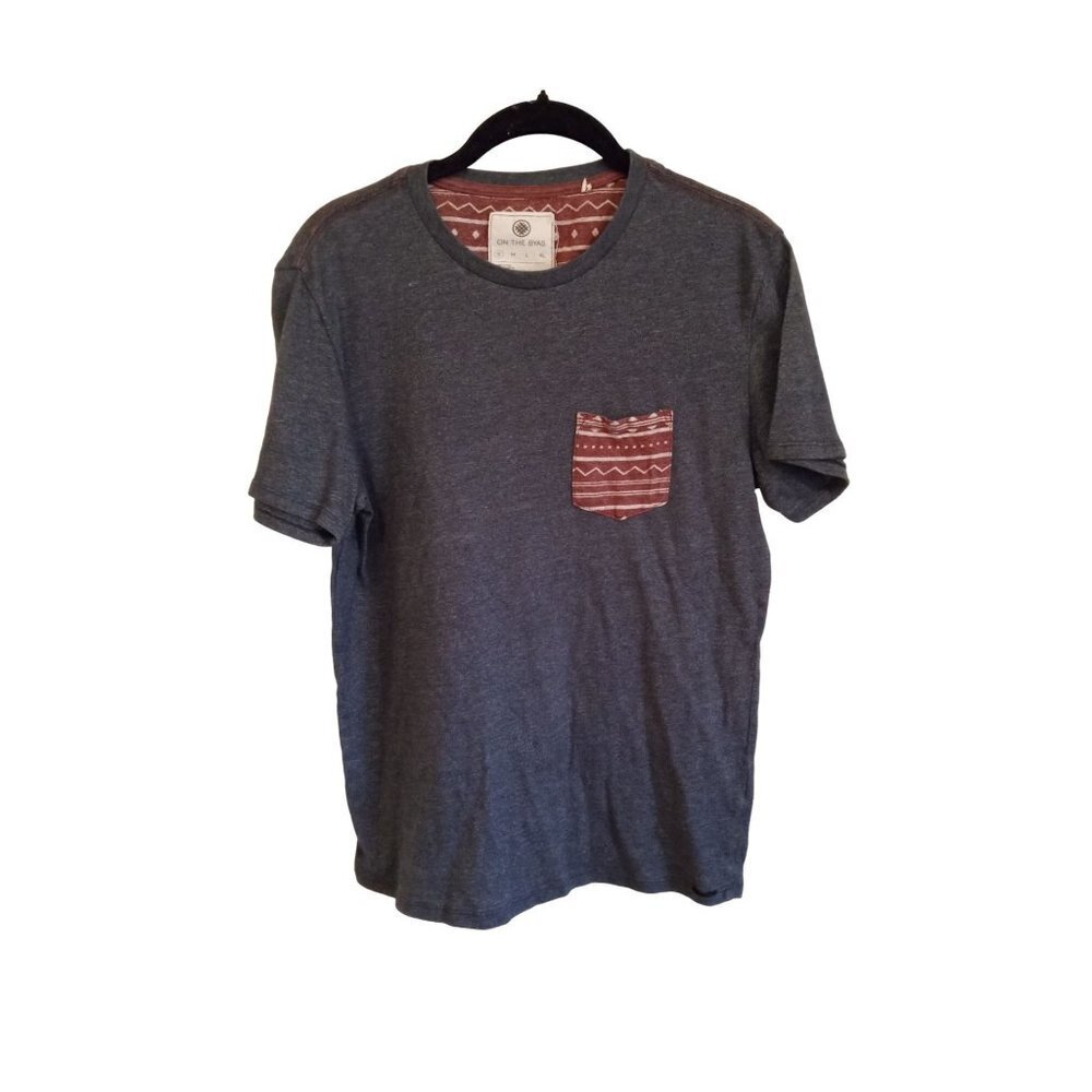 On The Byas Blue‎ grey Tribal pocket tee